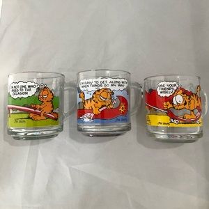 Set of 3 Vintage 1987 McDonalds Garfield Mugs